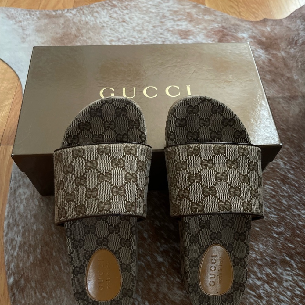 GUCCI Sandals men’s GG slides - Authentic - Picture 6 of 6